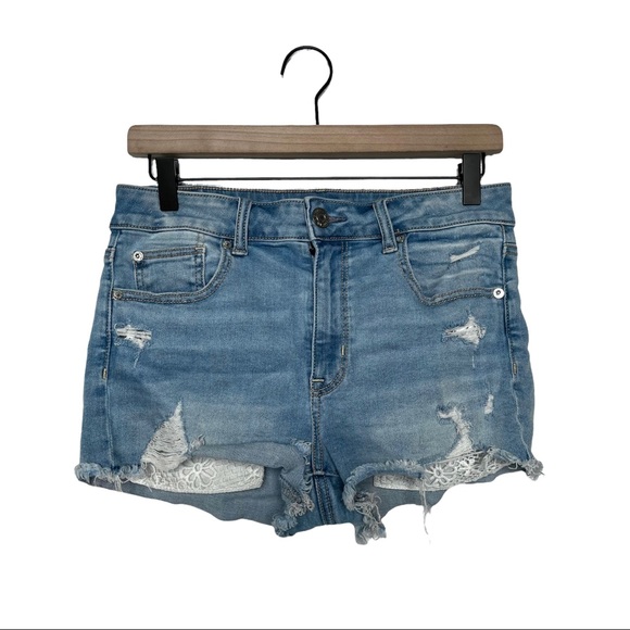 American Eagle Hi-Rise Shortie Cutoff Jean Shorts - Picture 2 of 7